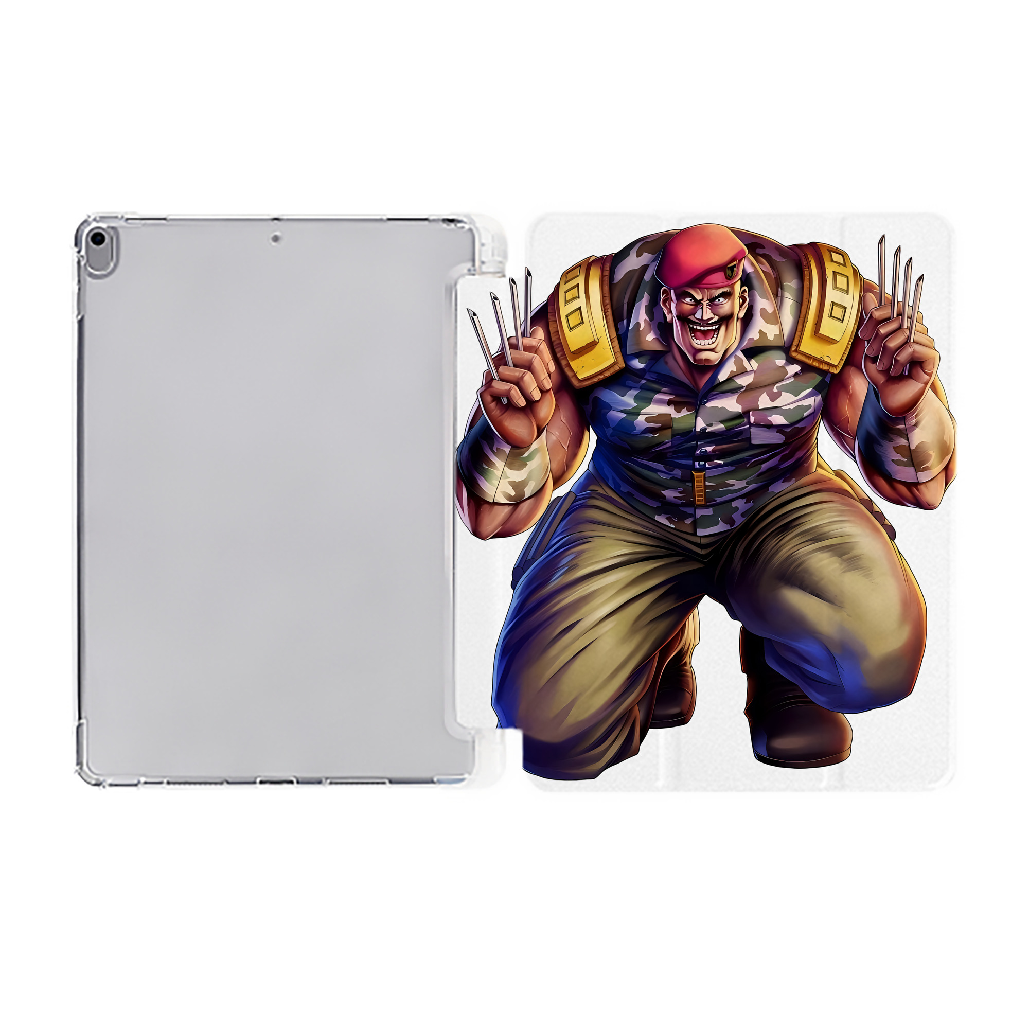 （画像用） 北斗の拳 Fist of the North Star IPad ケース ペン収納付き 三つ折りスタンド PUレザー×シリコン 対応機種9.5/10.5/10.9インチ